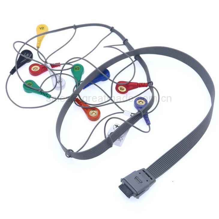 Kabel Bioperubatan Baher yang baru BI9800 / BI9000 Holter ECG Cable 10leads Snap AHA 26pin / 0.9m