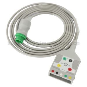 Sesuai dengan Mennen Medical ECG Cable Trunk, 5-Lead, 13pin -> AA 2pin, AHA, Gunakan Dengan Hp 5-lead Leadwire yang Serasi