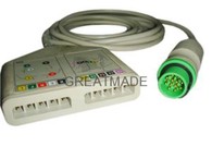 Compatoble Fukuda DS7300 Multi-link ECG Trunk Cable, 10-lead, IEC, Round 12PIN, 20K Resistor
