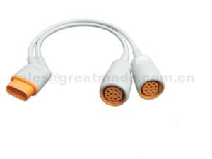 Drager / Siemens yang bersesuaian IBP Adapter Cable, 16PIN-> Round 10PIN Socket