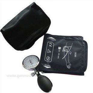 Cuff Tekanan Darah Manual Dewasa Yang Besar, Cuff Tiub Tunggal Dengan Tolok Tekanan Dan Inflasi Mentol Biru Gelap.