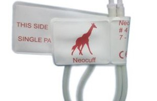 Neonate # 4 Cuff Disposable, Lengan Lengan 7.0-13cm, Putih Dengan Merah, Tube Dual