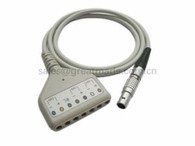 Push-pull Self-locking FGG.0B.7P To Din 7 Lead ECG EKG Holter Multi-link kabel Trunk untuk Biomedical BI9000 / Brentwood BH3000