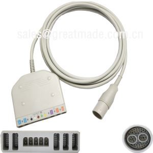 Digunakan dengan Lohmeier 98.060.120/A pelbagai Parameter Trunk kabel (IBP * suhu 2 * 2, 5-plumbum ECG, Spo2)